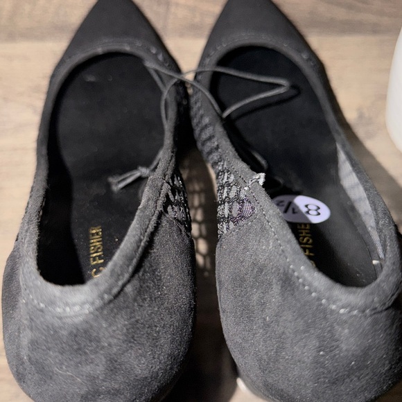 NEW Marc Fisher Black Mesh Pointed Block Heels - Picture 4 of 5